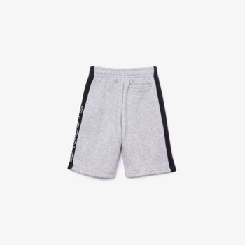 Lacoste SPORT Two-Tone Fleece Shorts Dětské - Kraťasy Šedé / Tmavě Blankyt Blankyt / Bílé | CZ-9iOlQ